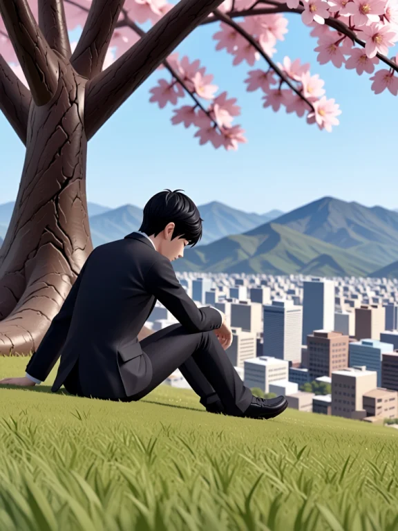 A Medium Shot In An Anime Art Style Captures A Slim Male Fig...