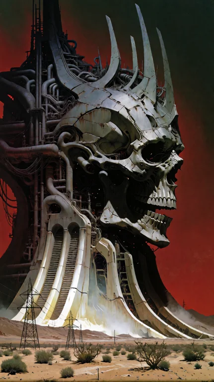 A Colossal, Complex Industrial Structure Looms Over A Desola...