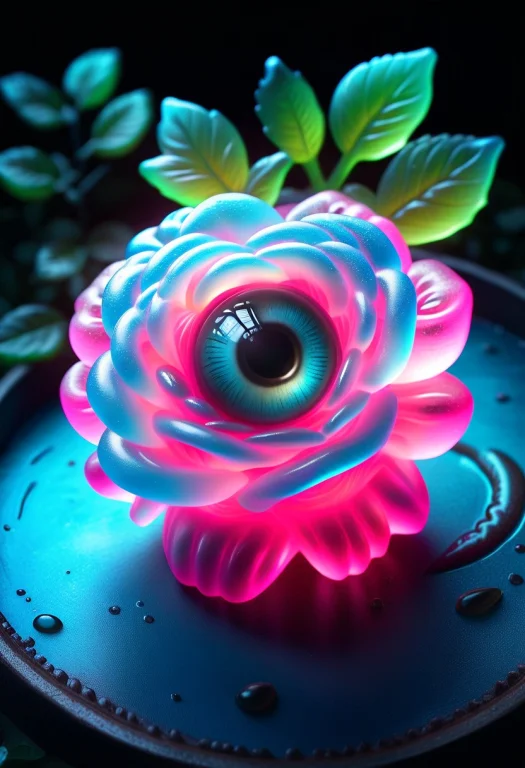 Gummymorph, 8k, Raw Digital Photo, A Eyeball Growing From A...
