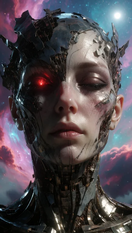 A Close-up Photorealistic Portrait Of A Humanoid Figure With...