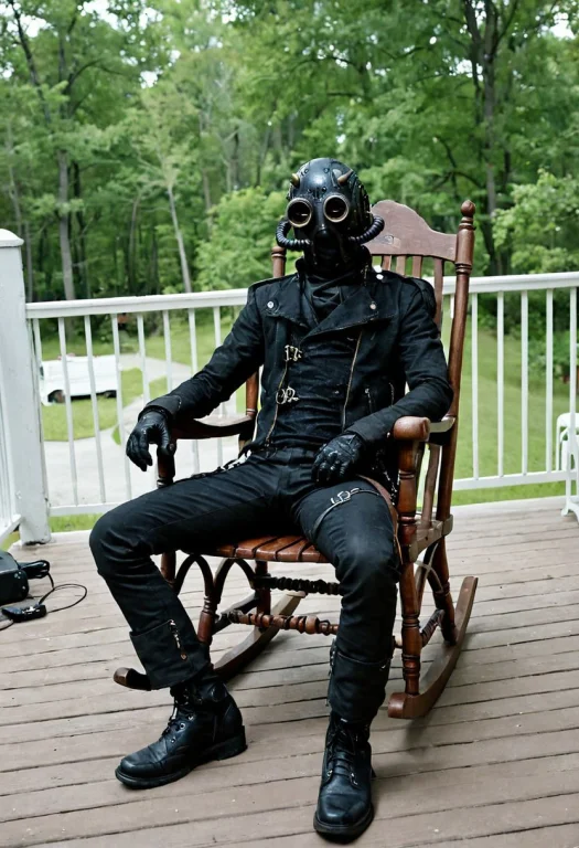 Loraghoulmask-imp-xl1 Ghoulmask, Sitting On A Rocking Chair,...