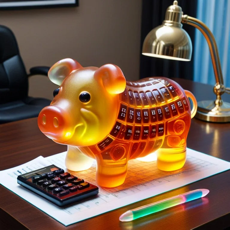Masterpiece, Best Quality, Gummymorph Pig Accountant Using A...