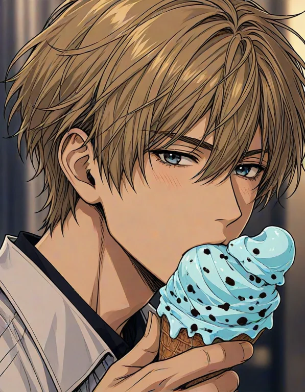 Boy Eating Ice Cream