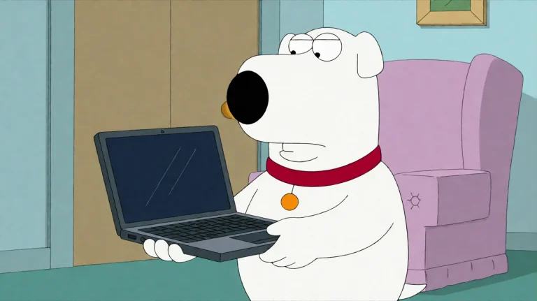 Fmlygyssn13, A White Dog With A Red Collar Holds A Laptop Op...