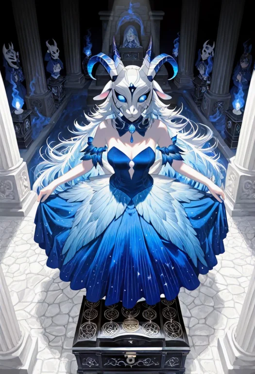 Masterpiece, Best Quality,solo, 1girl,goat Mask,covered Face...