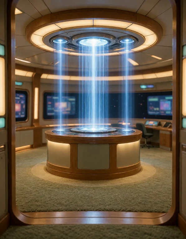 025 F3d3r4t10n Sh1p, Transporter Room, Wide Straight-on View...