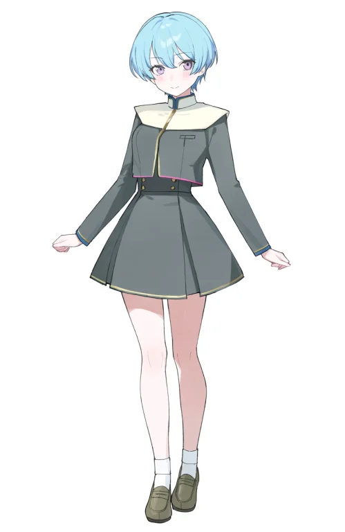 1girl, Solo, Full Body, White Background, Minetsuki Ritsu, B...