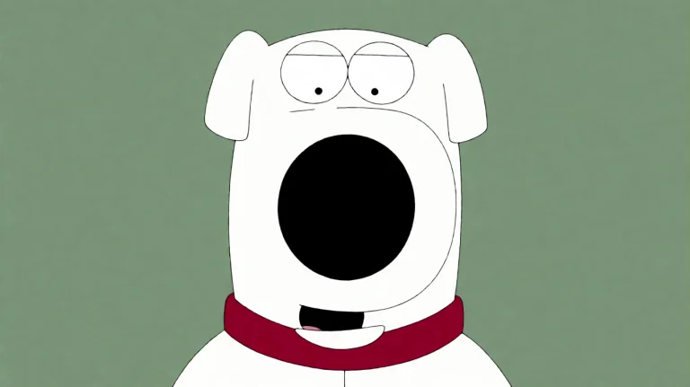 Fmlygyssn11, A White, Cartoon Dog With A Red Collar And A La...