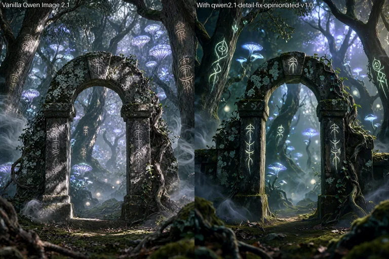 A Hyperrealistic Photograph Capturing A Weathered Stone Gate...