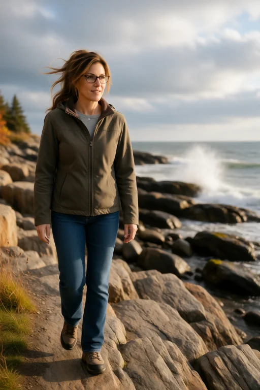 Vanessareid Walking Along A Rocky Atlantic Canadian Coastlin...
