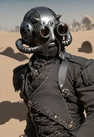 Loraghoulmask-imp-ill1 Ghoulmask, In The Desert — Stable Diffusion AI Prompt: GhoulMask, in the desert