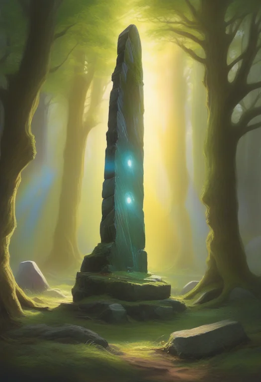 Masterpiece, Best Quality, A Druids Grove Ringed By Standing...