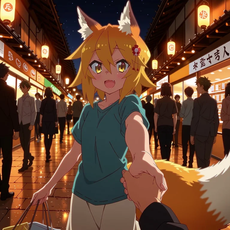 A First-person Perspective Scene Rendered In A Vibrant Anime...