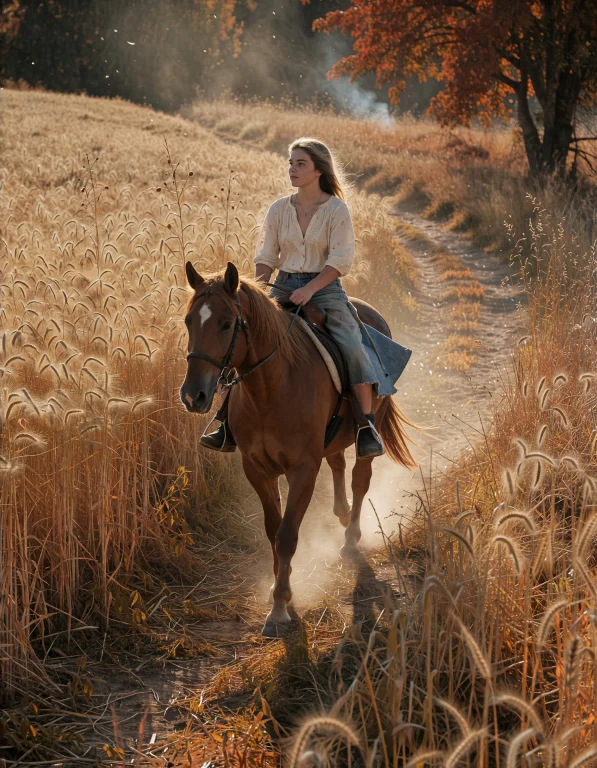 Golden Late Afternoon Light Cascades Across An Expansive Whe...