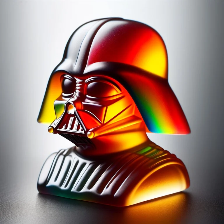 Darth Vader, Made Of Translucent Rainbow Gummy Candy, Chewy...