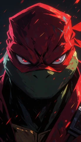Dark Anime Masterpiece, 916 Wallpaper. Close-up Of Raphaels... — Stable Diffusion AI Prompt: Dark anime masterpiece, 9:16 wallpaper. Close-up of Raphael's angry eyes through...