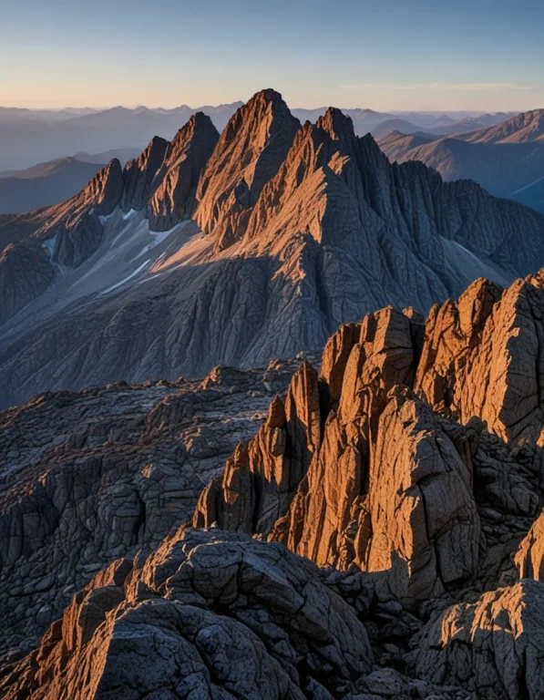 Landscape Photograph Of A Jagged Mountain Ridge Captured 20...
