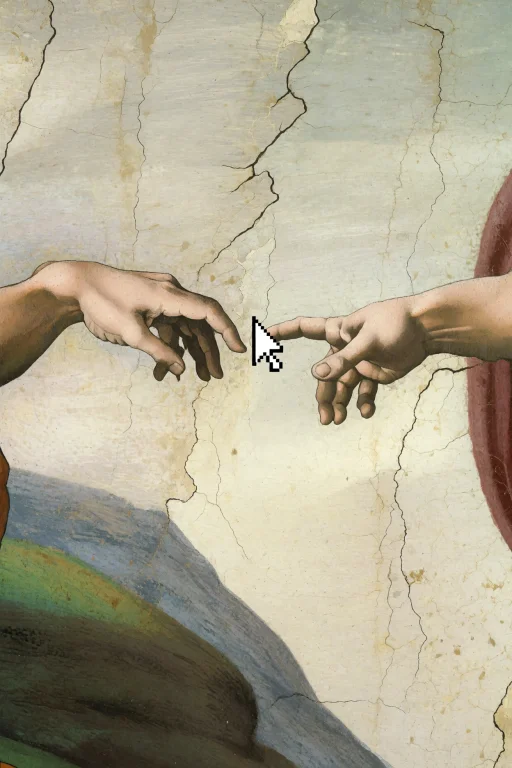 A Renaissance-era Hand Extends Its Index Finger To Touch A P...