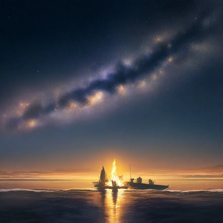 A Beach Bonfire Fading As The Tide Comes In, Matte Painting,...