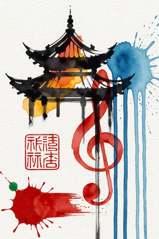Highleveldescriptiona Vibrant Neo-expressionist Ink And Wate...