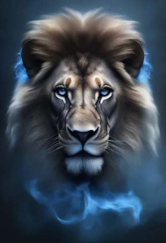 High Quality, Detailed, A Lion With A Mane Of Slow Blue Flam... — SDXL AI Prompt: high quality, detailed, a lion with a mane of slow blue flame, gothic art, foggy...