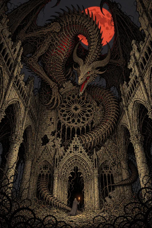 Xibalba, Extremely Intricate Linework. A Colossal Biomechani...