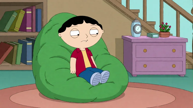 Fmlygyssn22, A Young Boy Sits In A Large Green Beanbag Chair...