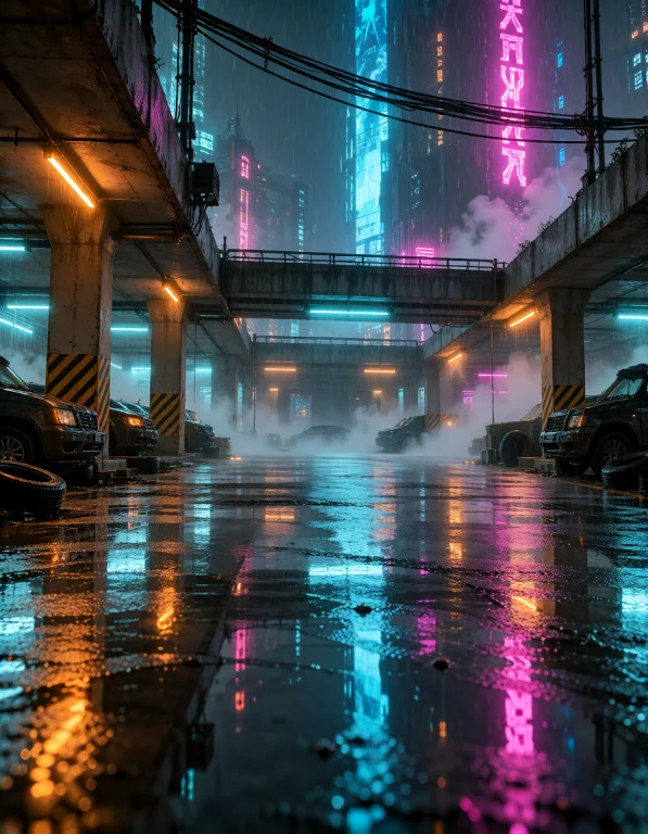 Cyb3r Qu4rt13r, Corporate Underground Parking From Ground Le...