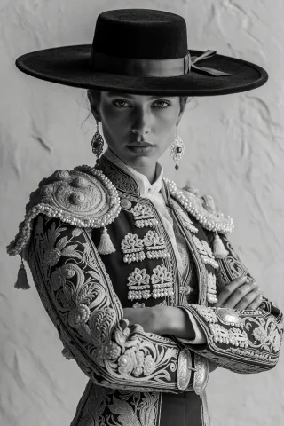 Highleveldescriptiona High-contrast Black And White Studio P... — Stable Diffusion AI Prompt: {"high_level_description":"A high-contrast black and white studio portrait of a...
