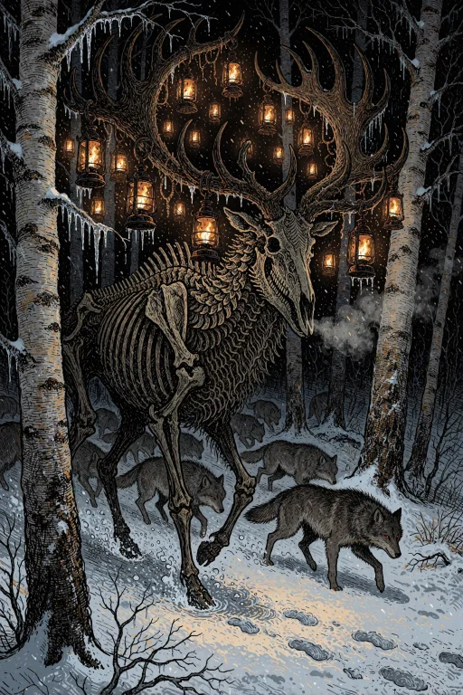 Xibalba, Extremely Intricate Linework. A Towering Skeletal S...