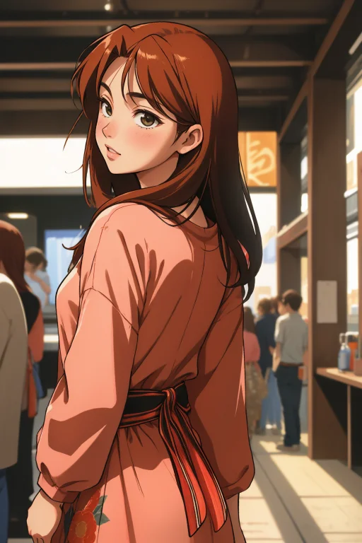 1girl, Lorakaiji0.7 Kaiji, Raw Photo, Rear Angle Of A Oprah...
