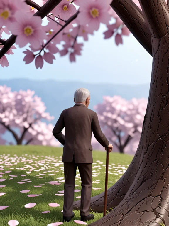 This Realistic 3d Render Captures A Full Shot Of An Elderly...