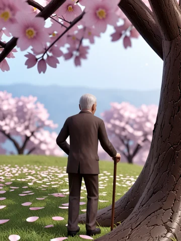 This Realistic 3d Render Captures A Full Shot Of An Elderly... — Stable Diffusion AI Prompt: This realistic 3D render captures a full shot of an elderly person from behind,...