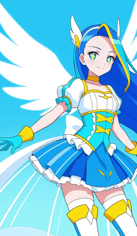 Lora0.8,haiya,1girl,solo,blue Hair,gloves,long Hair,smile,bl...