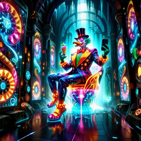 Colorful Led Lights Crystal, Dramatic Lighting, High Contras... — SDXL AI Prompt: colorful LED lights crystal, dramatic lighting, high contrast, killer clockwork...