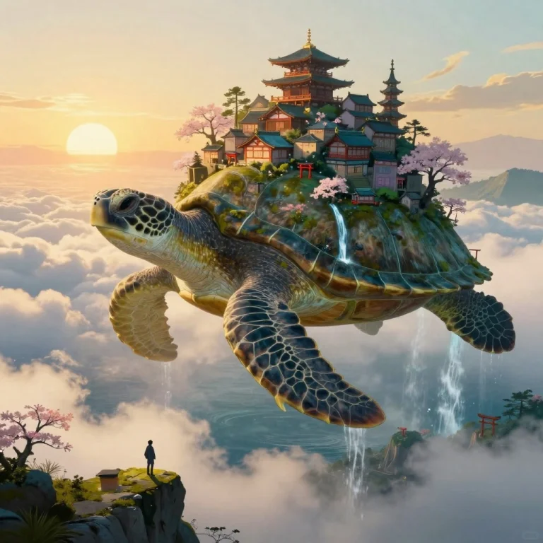 Epic Cinematic Fantasy Illustration Of A Colossal Ancient Se...
