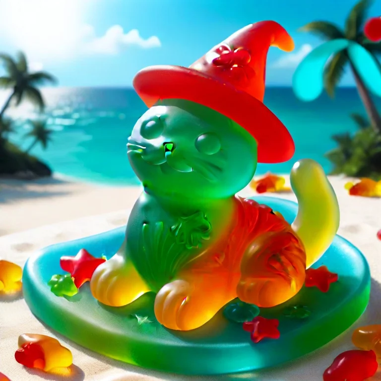 Gummymorph, Cute Cat Made Out Of Gummy, Whimsical, Cartoon,...