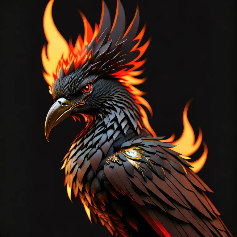 Intricate And Colorful, Digital Painting1.2 Of Phoenix Fireb...