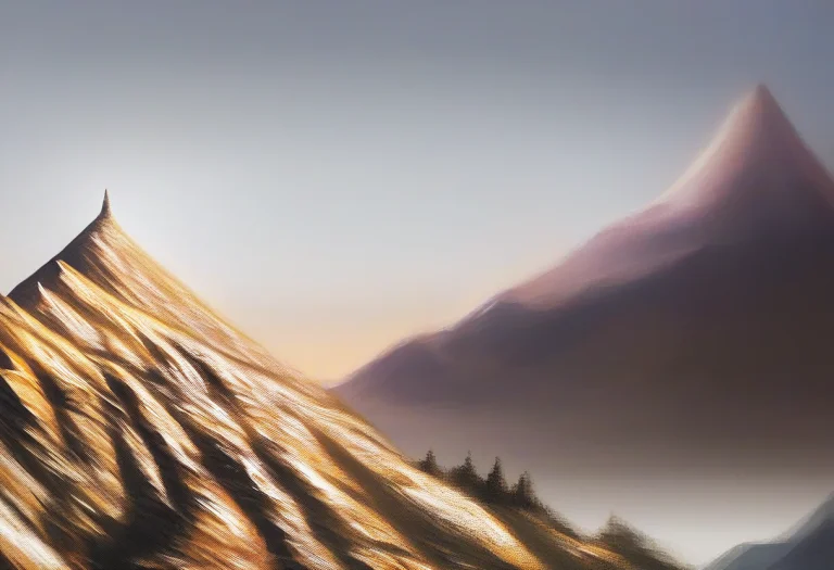 A Nomad Wrapped Against A Mountain Wind, Iridescent Light, S...
