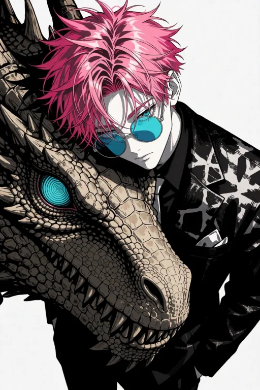 A High-contrast, Edgy Anime-style Illustration Of A Boy With...