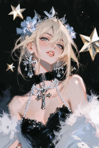 Velnari, M4lph4sx, , A Young Woman With Pale Blonde Hair And... — Stable Diffusion AI Prompt: velnari, @M4LPH4SX, , A young woman with pale blonde hair and striking grey-blue...