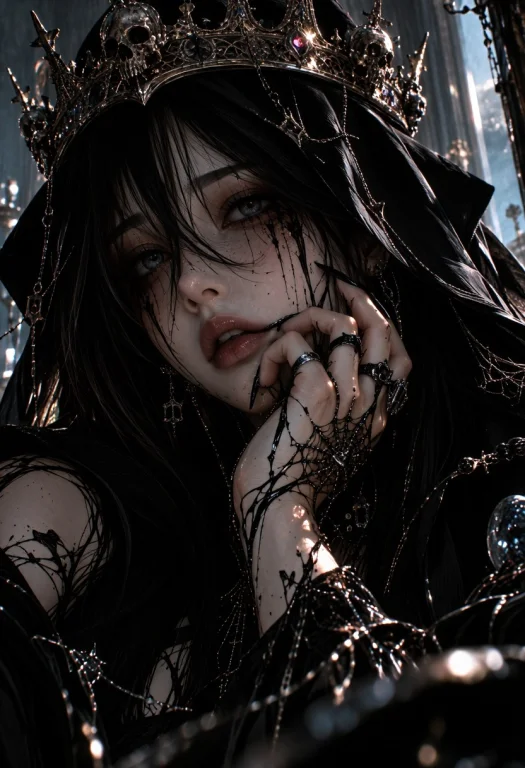 Vishalknn, A Close-up Dark Fantasy Portrait Of A Ghostly Pal...