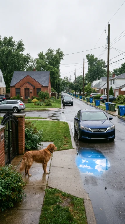 A Completely Ordinary Suburban Street Photographed Just Afte...