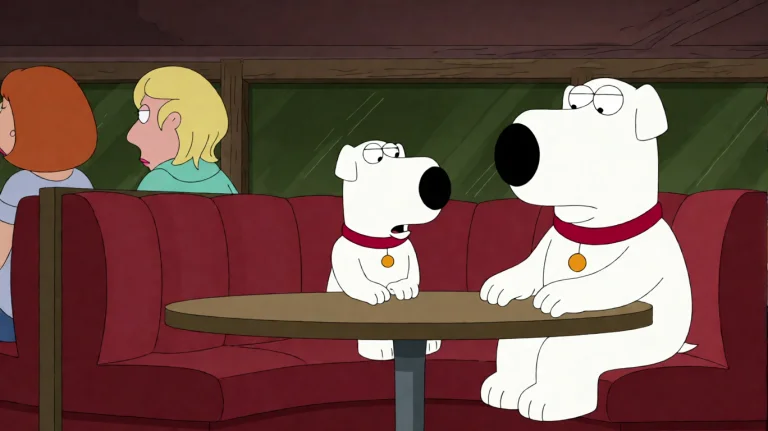 Fmlygyssn22, A White Dog With A Red Collar Sits In A Booth A...