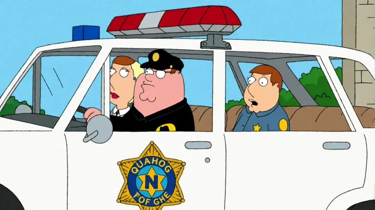 Fmlygyssn03, Inside A Police Cruiser Marked With A Quahog Ba...