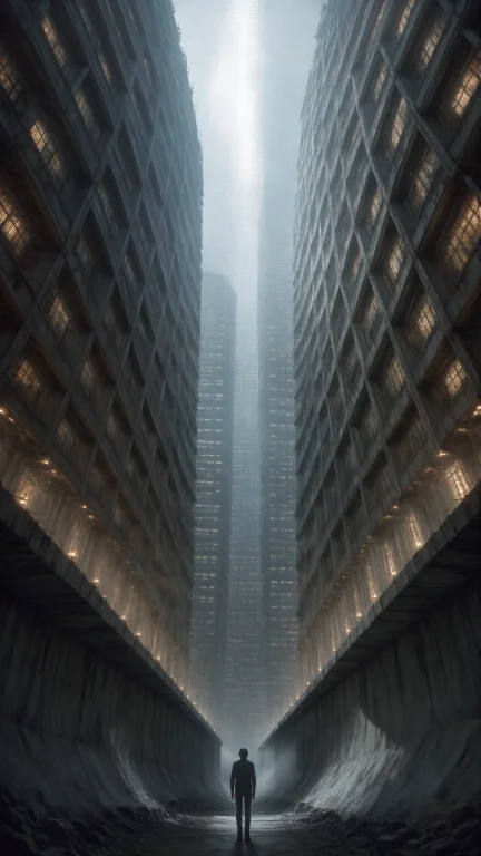 Liminal Space Megalophobia, Dystopian Scale. Looking Straigh...