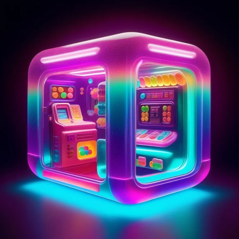 A Small Futuristic Space Pod Interior, Buttons And Controls...