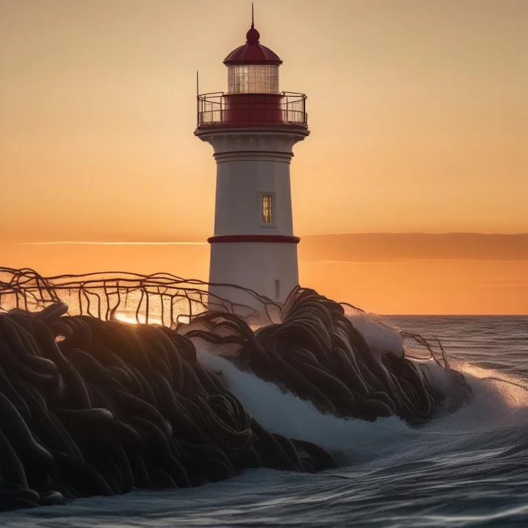 A Krakens Arm Curling Around A Lighthouse, Leading Lines, At...