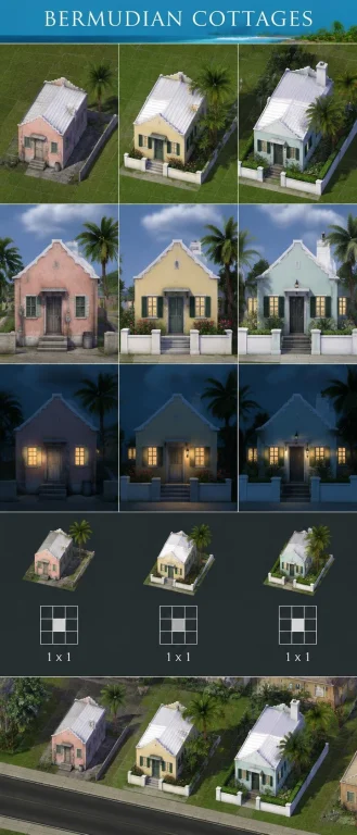 Bermudian Cottages Simcity4 Building And Lot In Three L To R...