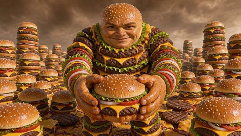 A Surreal, Hyperrealistic Depiction Of A Giant, Anthropomorp...